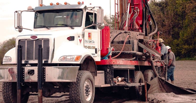 C&J Well Co. drilling truck