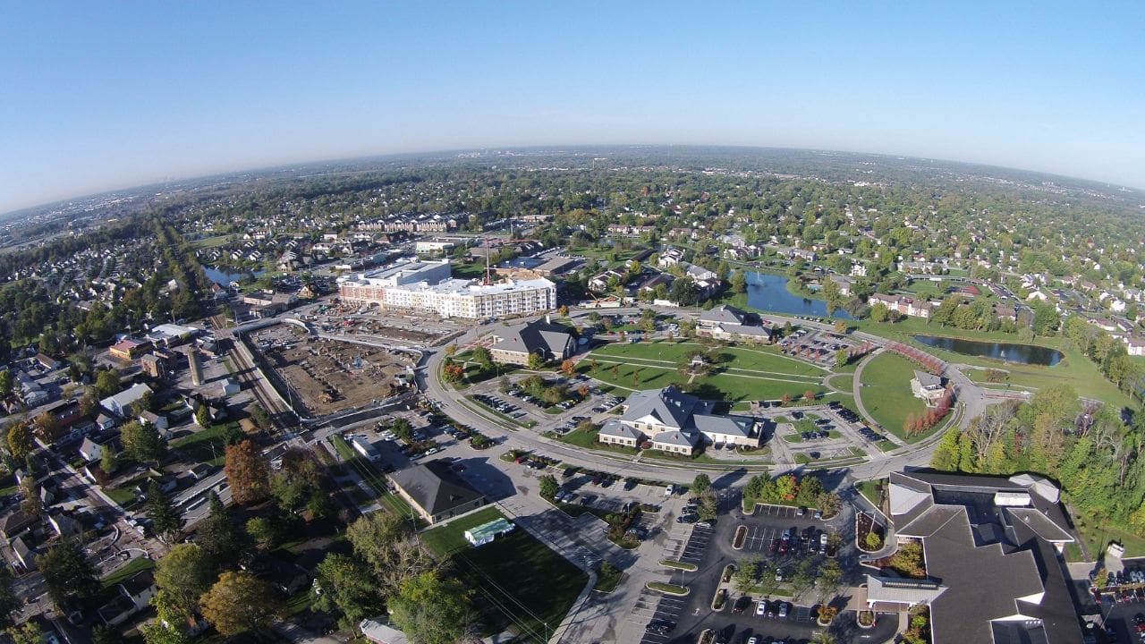 A view of Fishers, a city serviced by C&J Well Company's expert well team.
