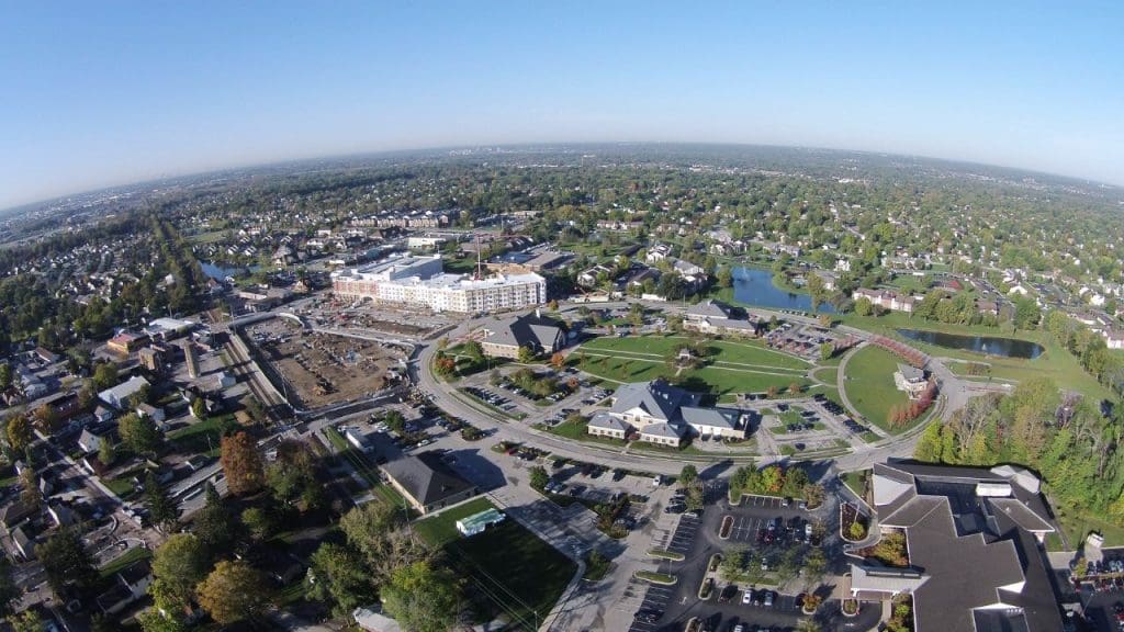 A view of Fishers, a city serviced by C&J Well Company's expert well team.